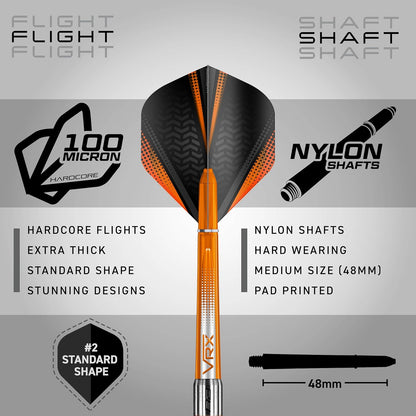 Amberjack 21G, 22G, 23G, 24G or 25G Tungsten Steel Tip Darts Set with Flights and Stems