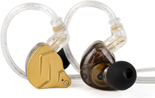 KZ ZSN Pro X in Ear Buds Earphones  Hybrid Dynamic Driver Balanced Armature Earbuds Headphones Dual Driver 1DD 1BA Deep Bass Stereo Sound Ergonomic Comfortable Earphones(Without Mic, Golden)