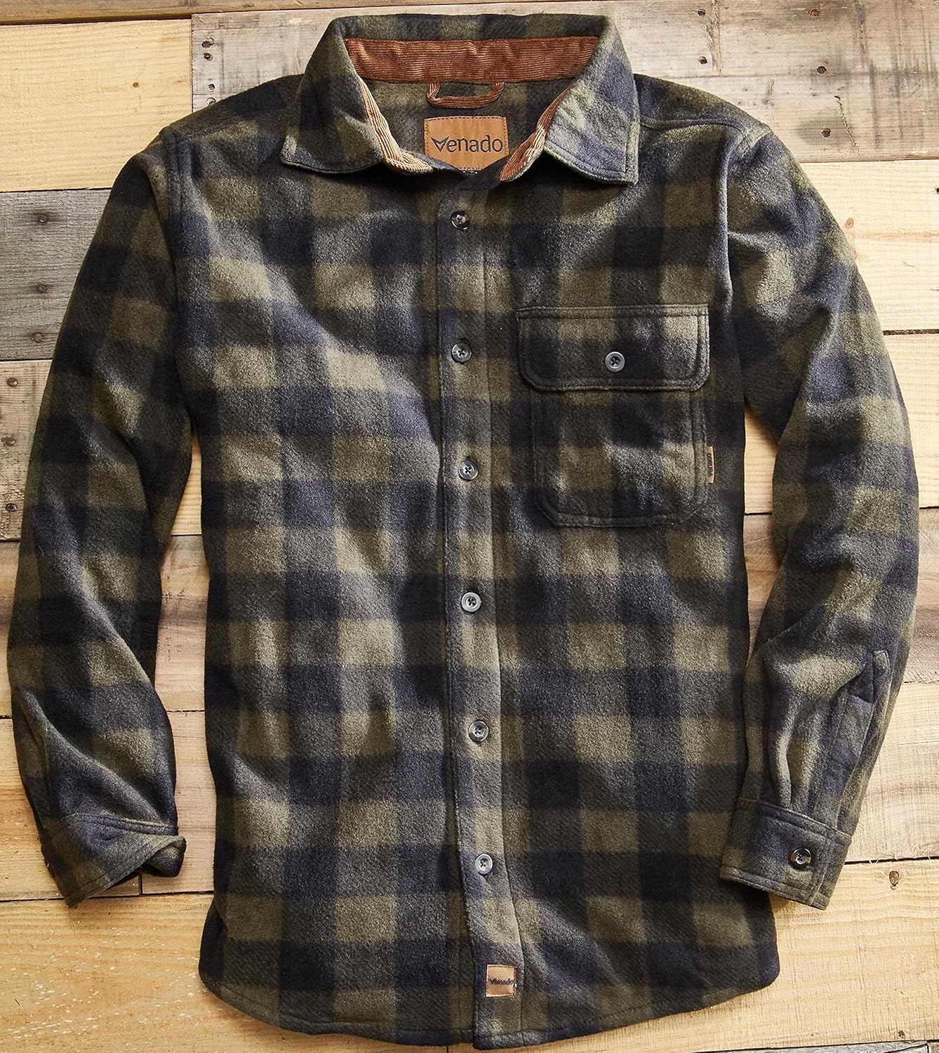 Mens Plaid Shirts for Men - Heavyweight Buffalo Plaid Fleece Shirt