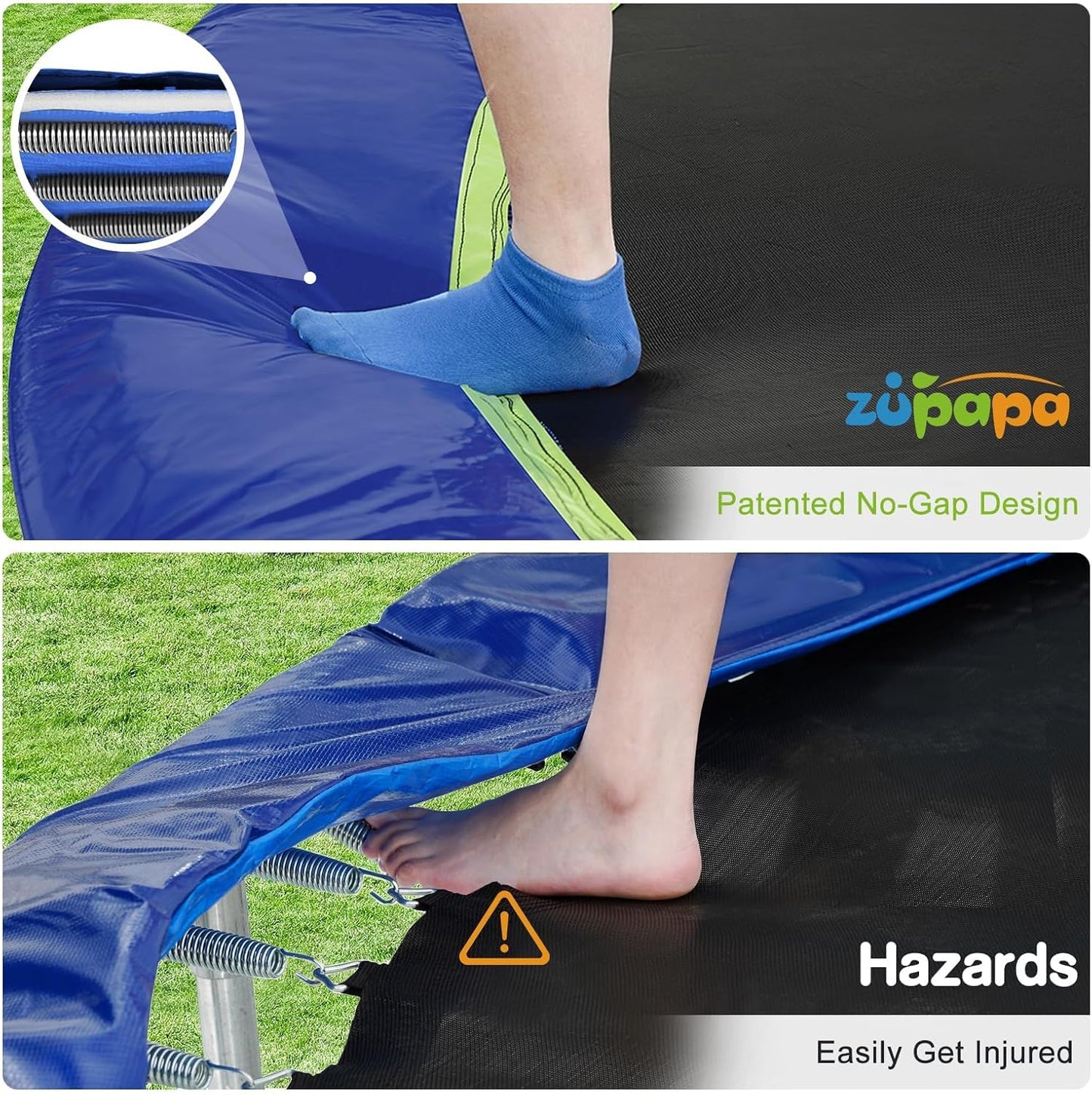 15 14 12 10 8FT Trampoline for Kids with Safety Enclosure Net 425LBS Weight Capacity Outdoor Backyards Trampolines with Non-Slip Ladder All Accessories for Children Adults Family