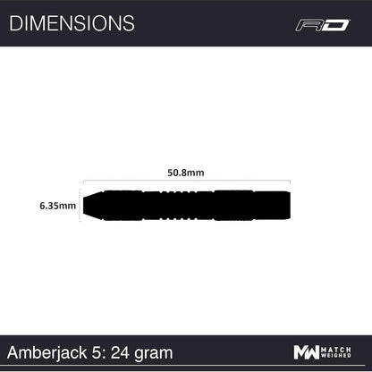 Amberjack 21G, 22G, 23G, 24G or 25G Tungsten Steel Tip Darts Set with Flights and Stems